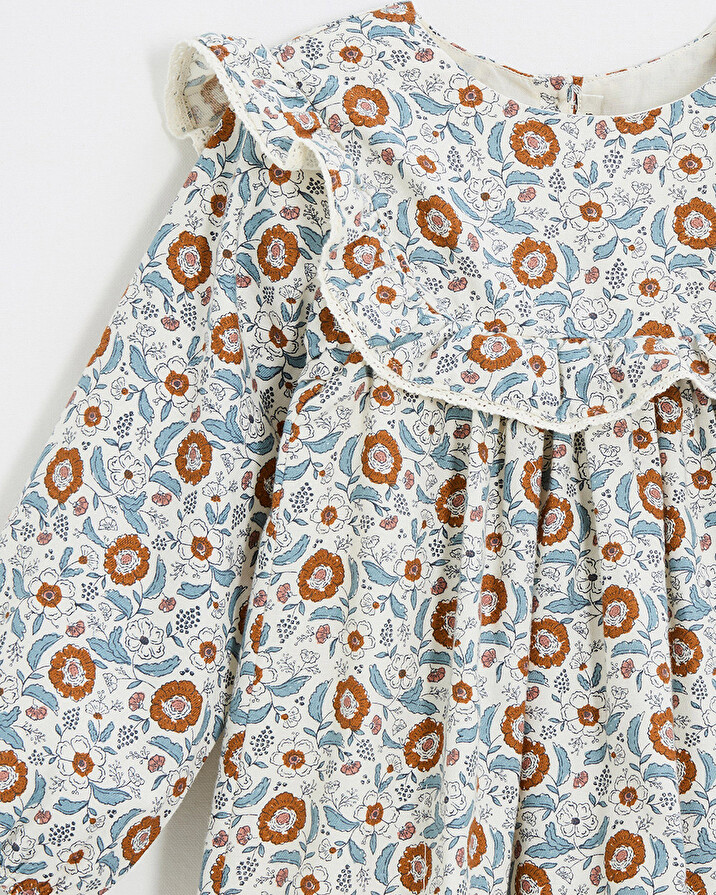 Robe manches longues imprimé Imprimé fleurs folk Natalys