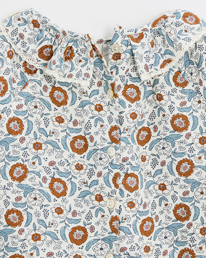 Robe manches longues imprimé Imprimé fleurs folk Natalys