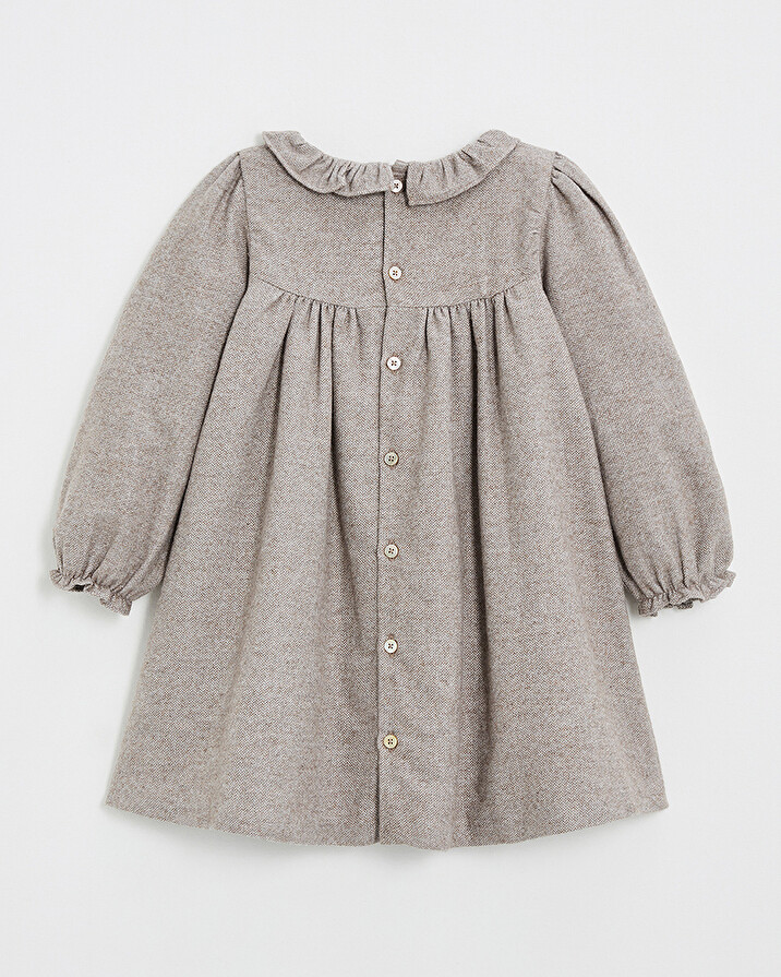 Robe manches longues flanelle Coloris beige Natalys