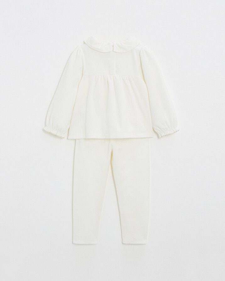 Pyjama deux pièces enfant en velours Coloris écru Natalys