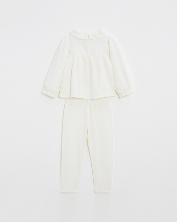 Pyjama deux pièces enfant en velours Coloris écru Natalys