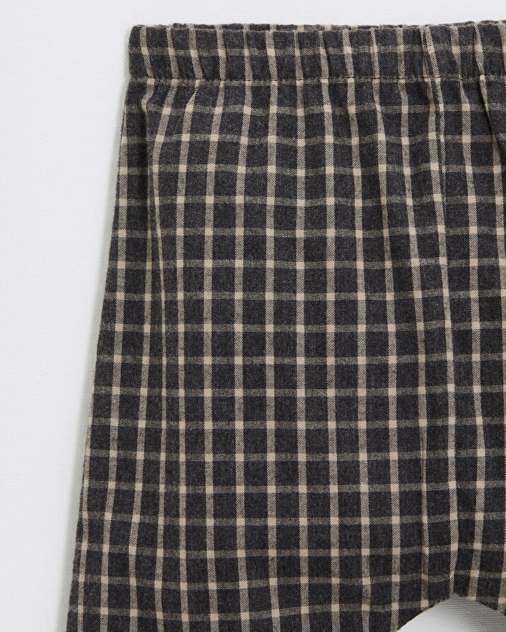 Pyjama deux pièces en flanelle Coloris gris anthracite chiné Natalys