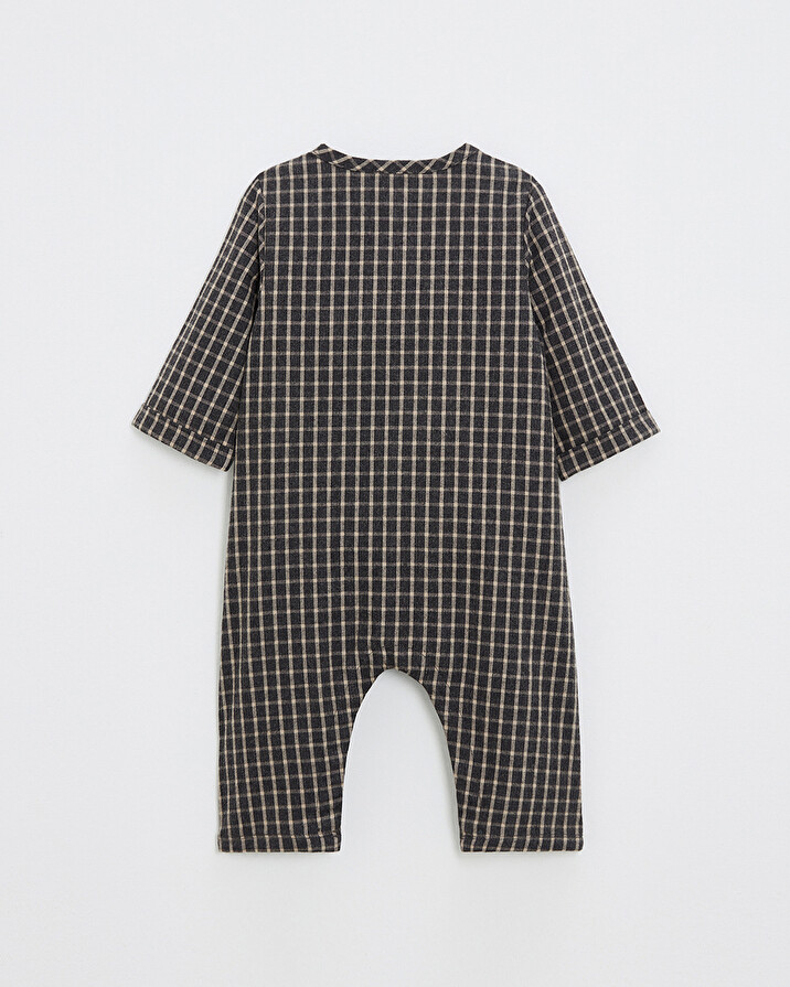 Pyjama une pièce en flanelle Coloris gris anthracite chiné Natalys
