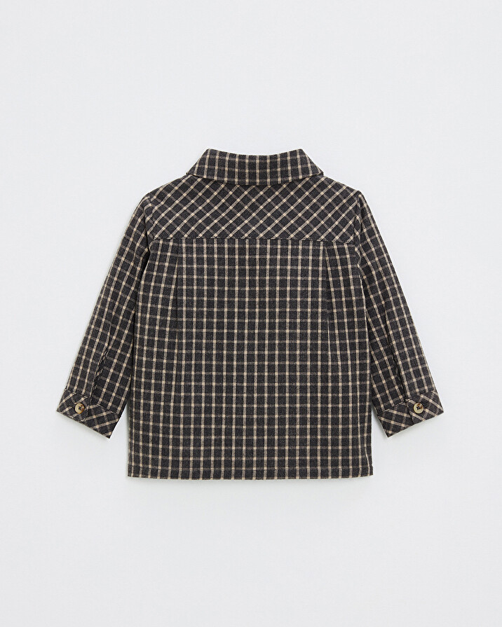 Chemise en flanelle Coloris gris anthracite chiné Natalys