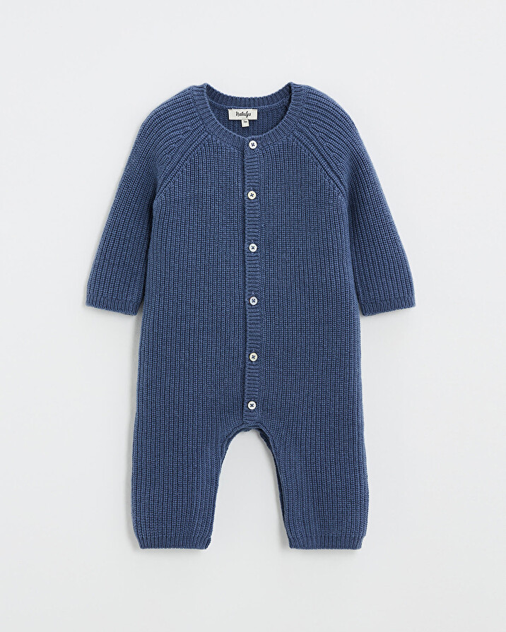 Combinaison longue sans pied en laine mé... Coloris Bleu Natalys