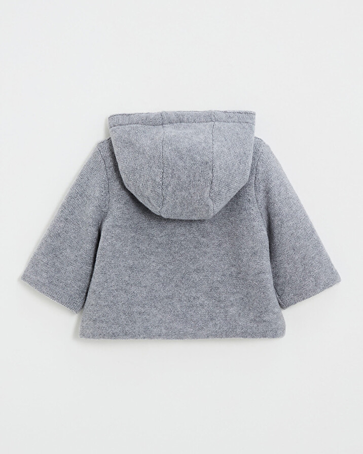 Veste à capuche en laine mérinos Coloris Gris Natalys