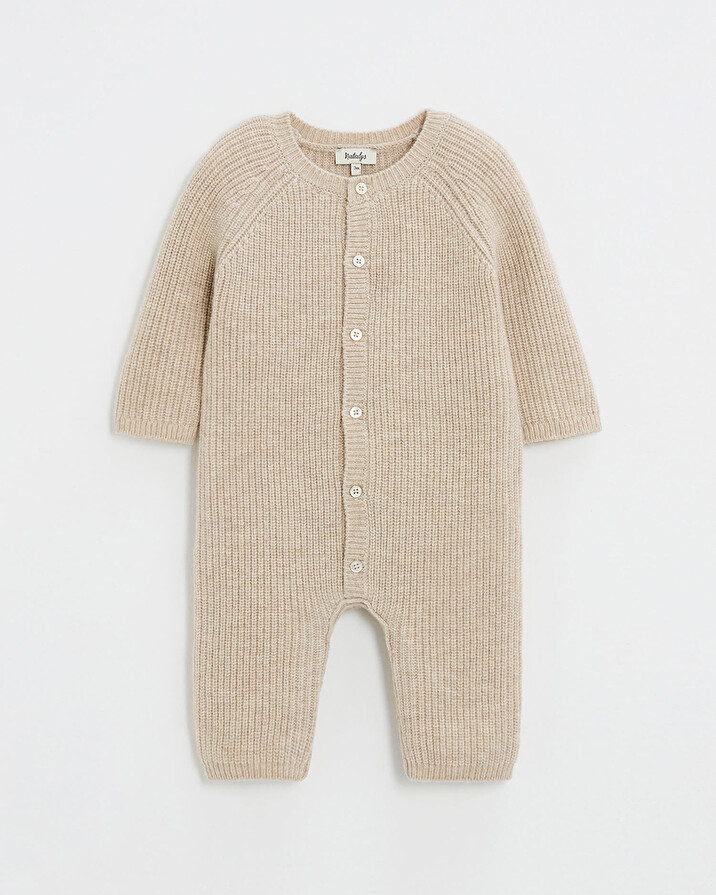 Combinaison longue sans pied en laine mé... Coloris Beige Natalys