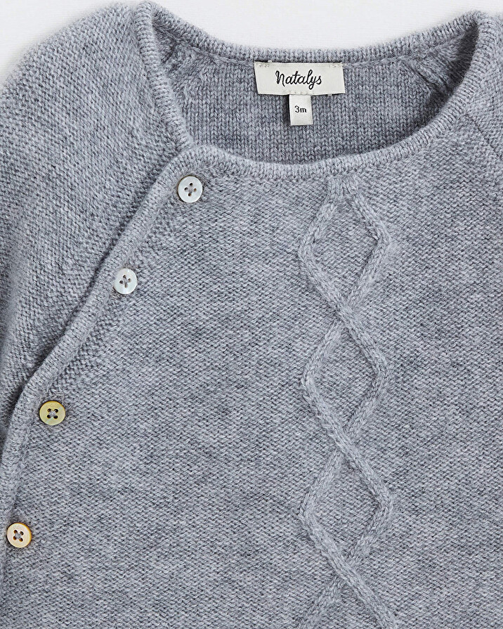 Ensemble en laine mérinos Coloris Gris Natalys