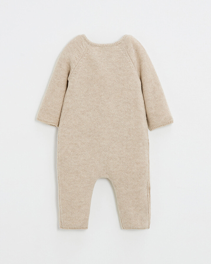 Combinaison longue sans pied en laine mé... Coloris Beige Natalys