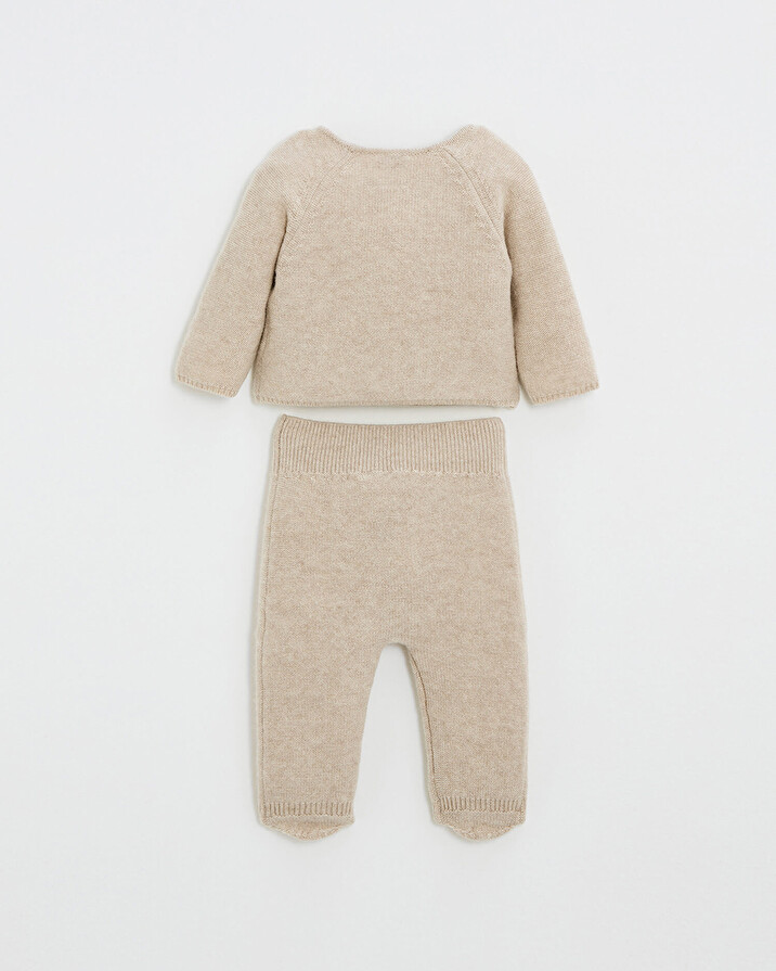 Ensemble en laine mérinos Coloris Beige Natalys