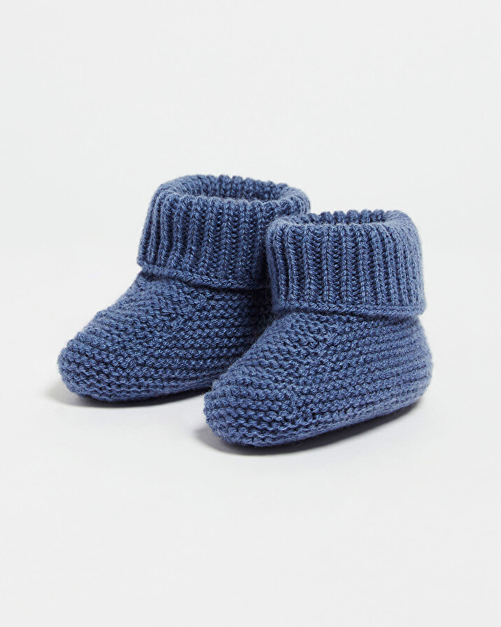 Chaussons en laine mérinos Coloris Bleu Natalys