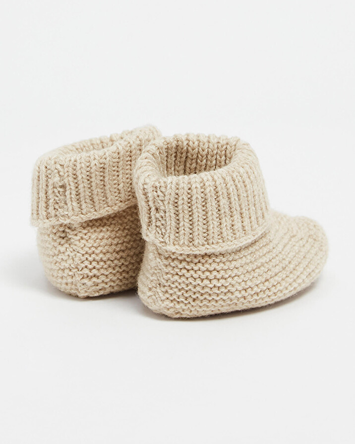Chaussons en laine mérinos Coloris Beige Natalys