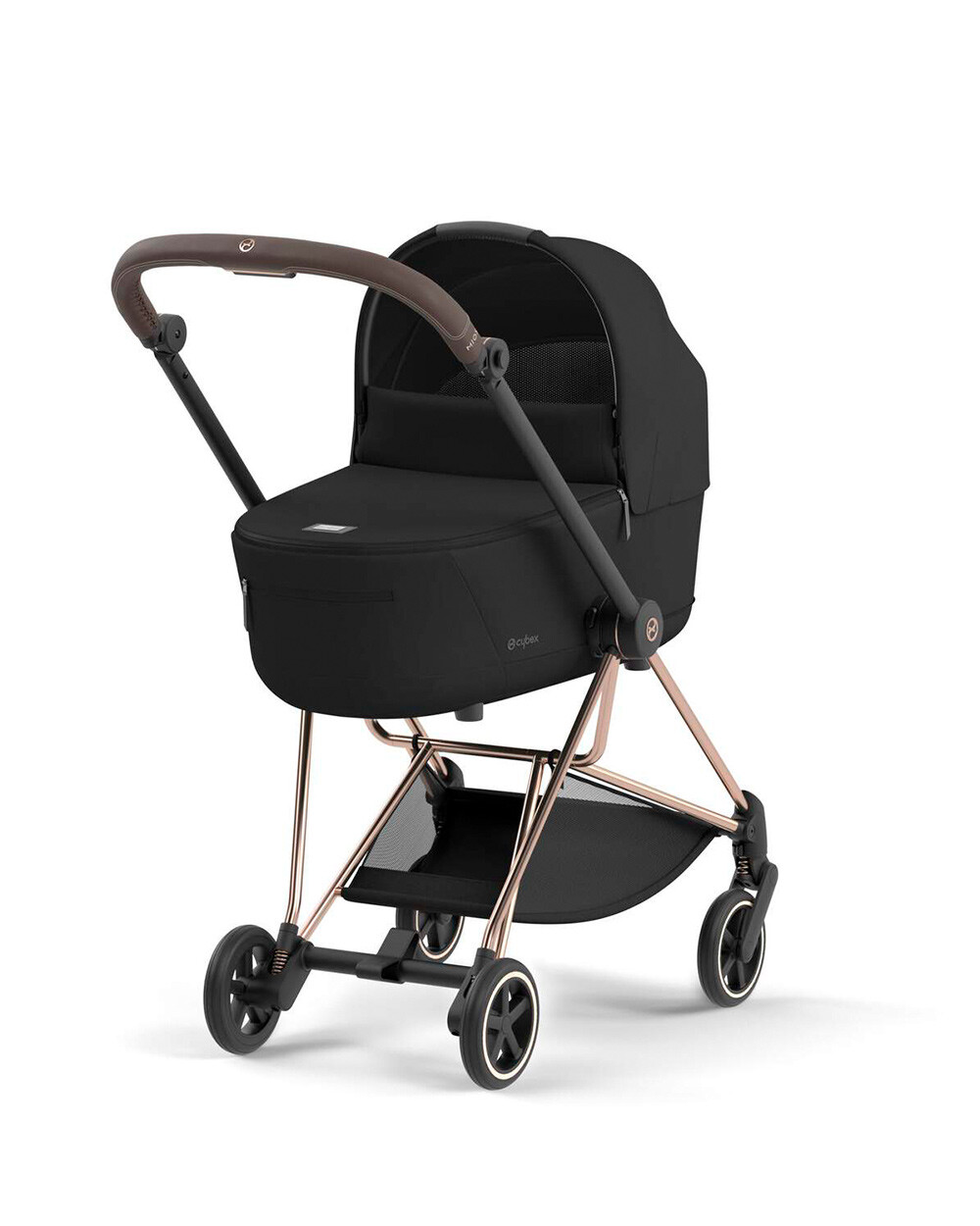 Poussette Mios nacelle avec châssis rosegold Coloris deep black Cybex