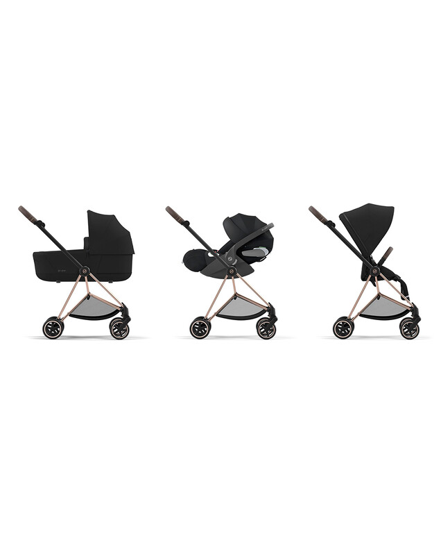 Pack poussette MIOS évolutive avec châssis rosegold Coloris deep black Cybex