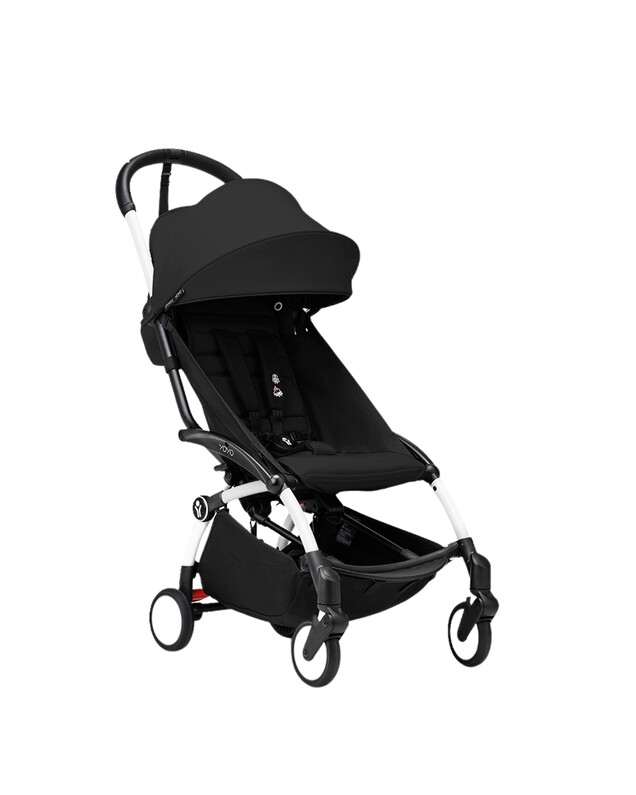 Poussette YOYO³ pack 6+ avec cadre blanc Coloris noir  Stokke