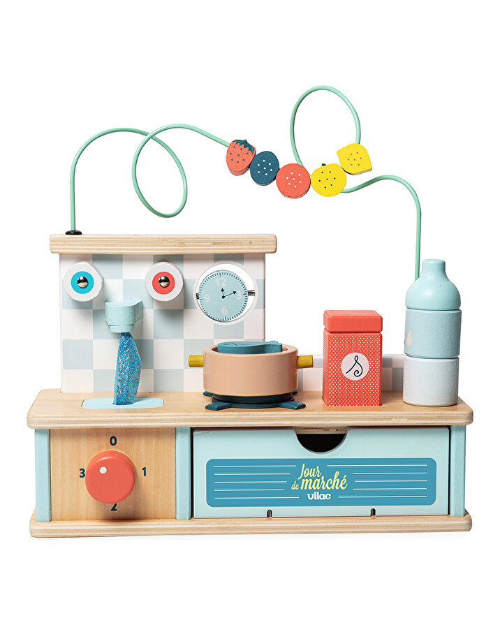 Cuisine d'&eacute;veil multi-activit&eacute;s En bois  Vilac