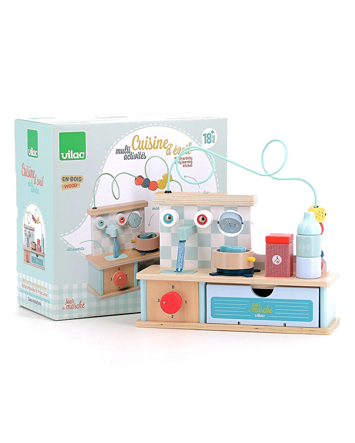 Cuisine d'&eacute;veil multi-activit&eacute;s En bois  Vilac