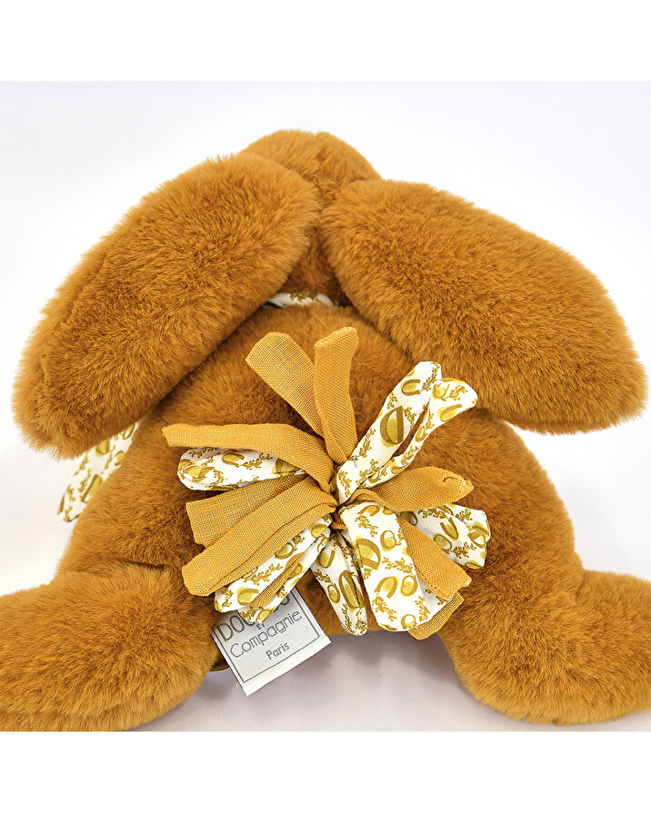 Peluche lapin 25 cm Coloris jaune moutarde  Doudou et Compagnie