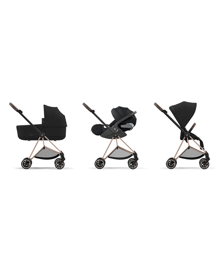 Poussette Mios évolutive avec châssis rosegold Coloris deep black Cybex