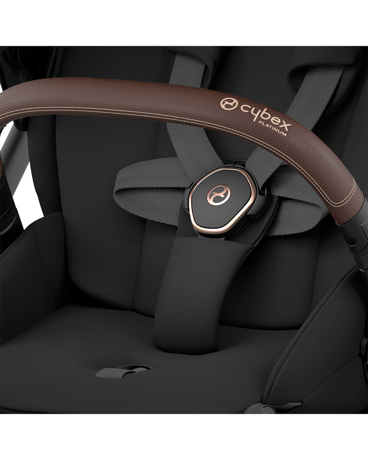 Poussette Mios avec châssis rosegold Coloris deep black Cybex