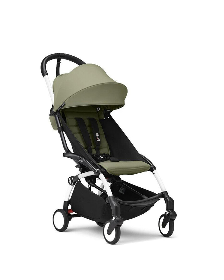Poussette YOYO³ pack 6+ avec cadre blanc Coloris olive Stokke