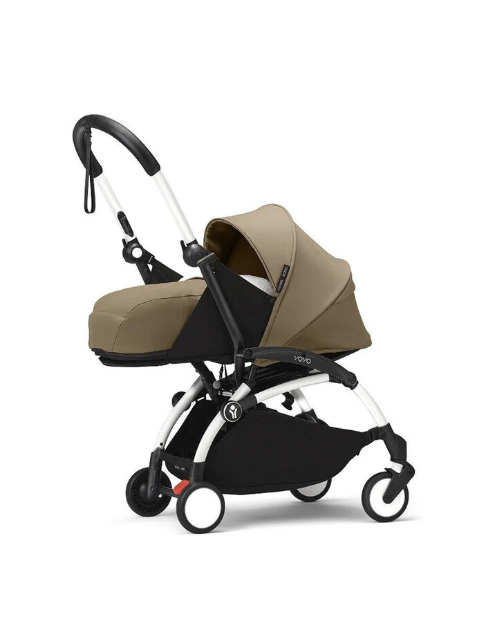 Poussette YOYO³ pack nouveau-né 0+ avec cadre blanc Coloris toffee Stokke