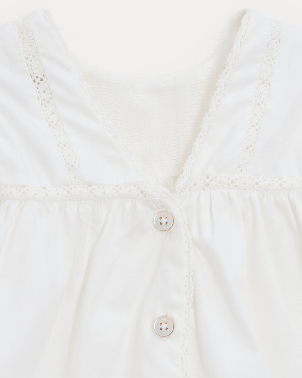 Robe en popeline finition dentelle Grace Coloris écru Natalys