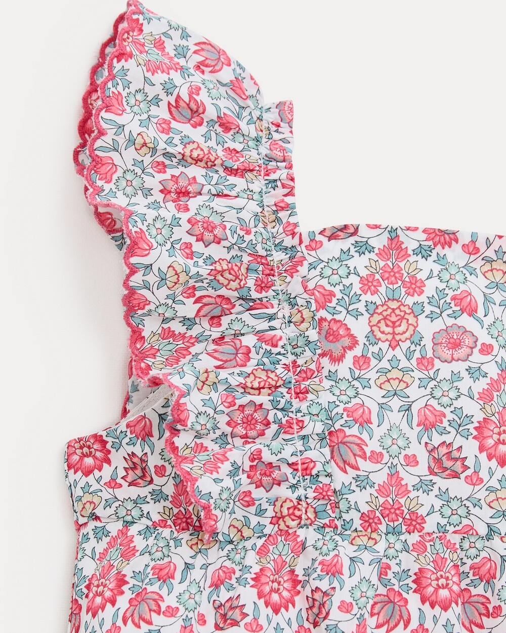 Barboteuse à bretelles Domitille En tissu Liberty Natalys