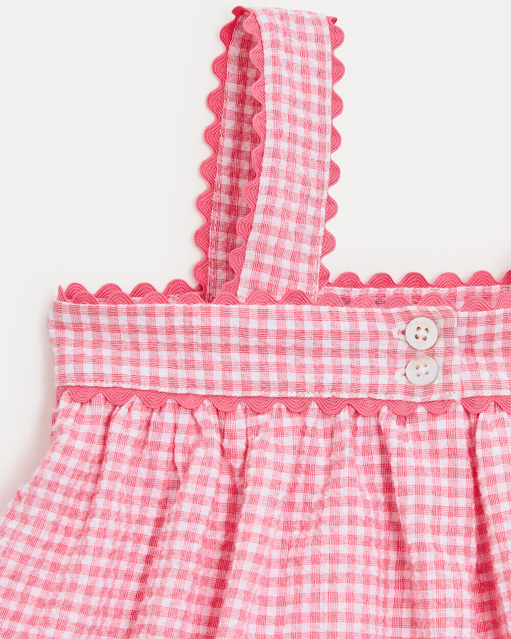 Robe à bretelles en seersucker Romane Imprimé vichy grenadine Natalys