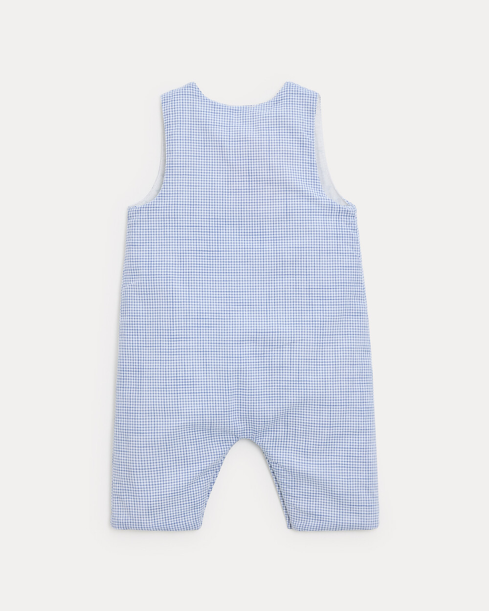 Combinaison longue en toile de coton Mar... Imprimé carreaux bleu Natalys