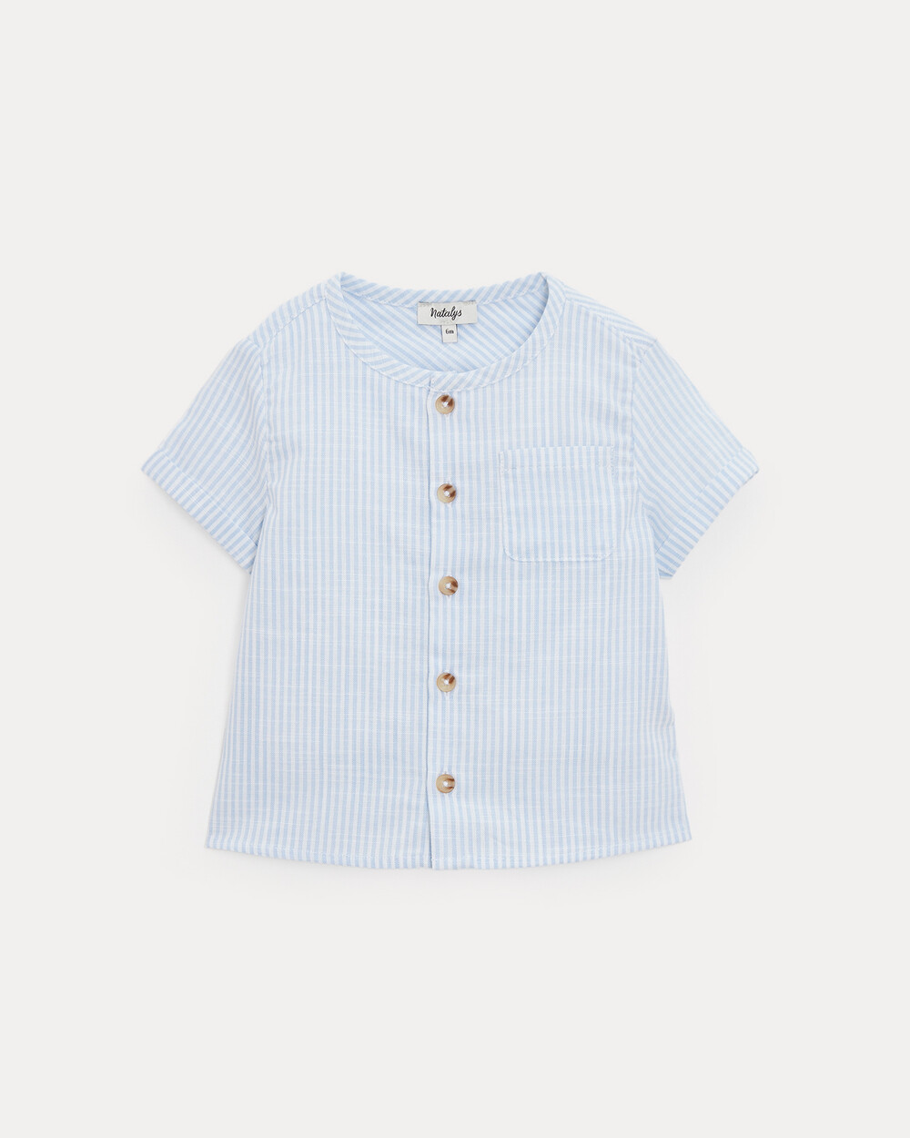 Chemise à manches courtes Théodore Imprimé rayures ciel Natalys