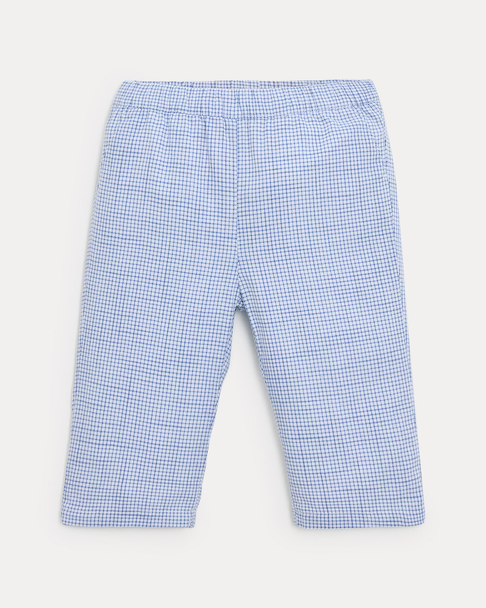 Pantalon en toile de coton Achille Imprimé carreaux bleu Natalys