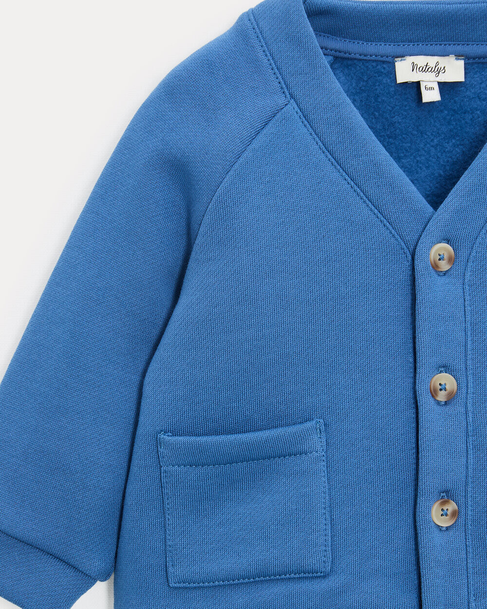 Gilet en molleton Georges Coloris bleu nattier Natalys