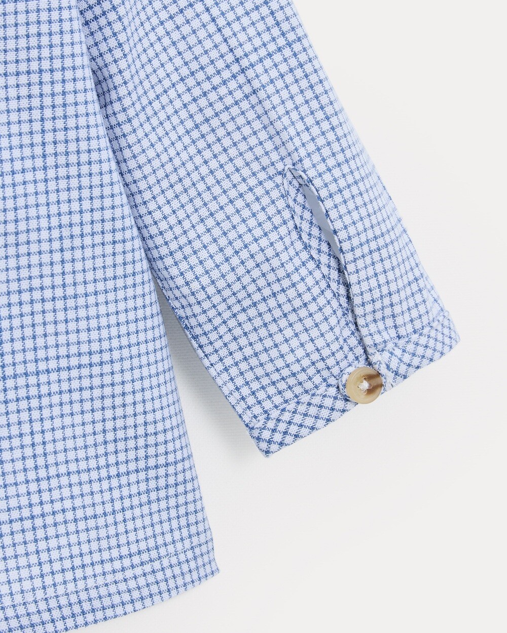 Chemise &agrave; manches longues Augustin Imprim&eacute; carreaux bleu  Natalys