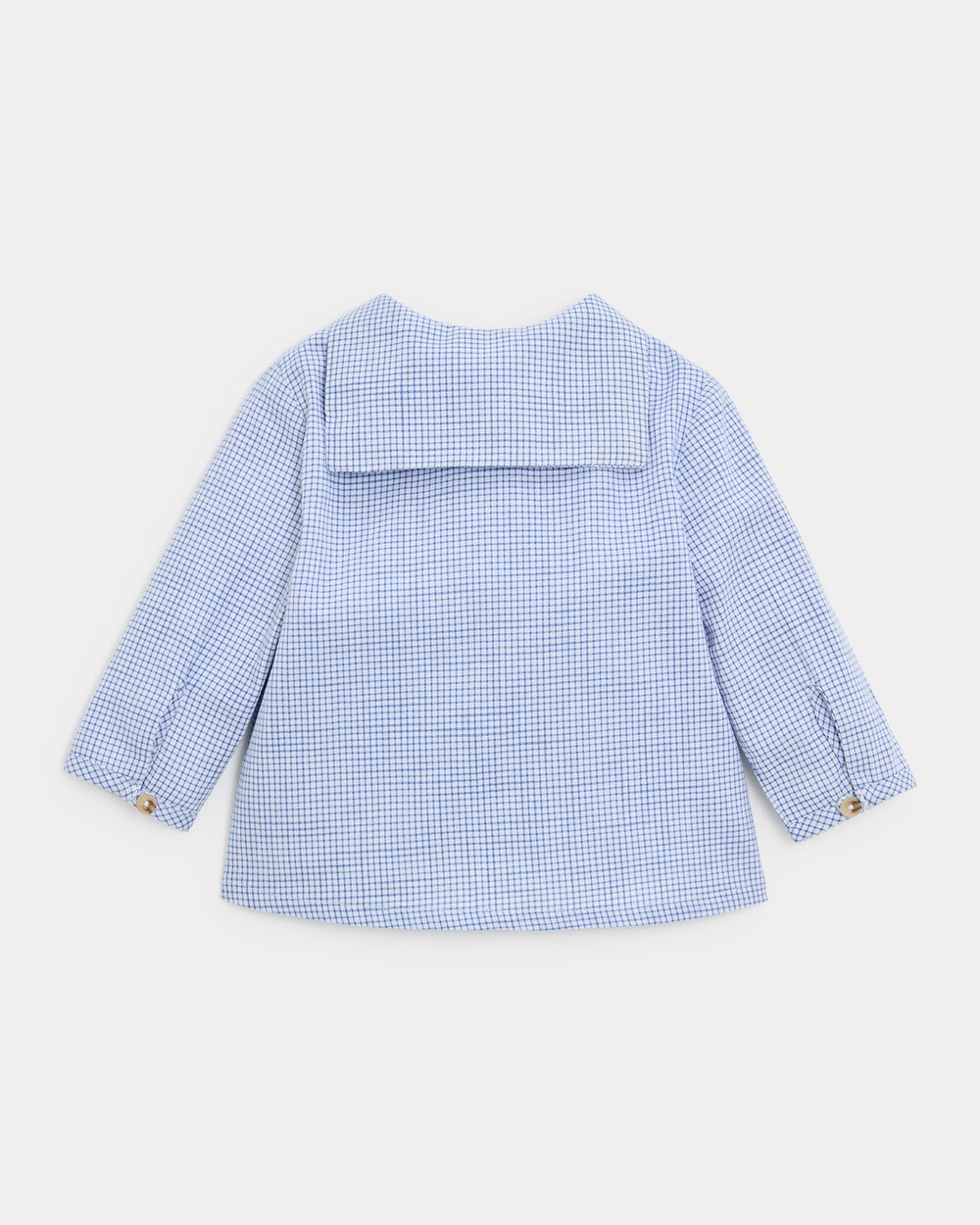 Chemise &agrave; manches longues Augustin Imprim&eacute; carreaux bleu  Natalys