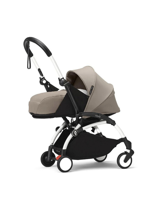 Poussette YOYO³ pack nouveau-né 0+ avec cadre blanc Coloris taupe  Stokke
