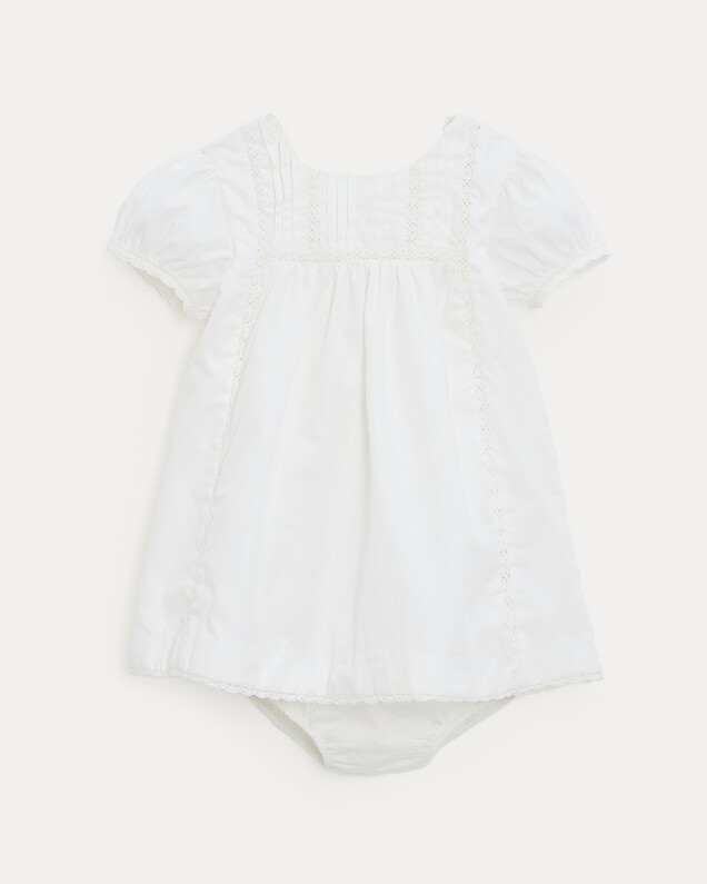 Robe en popeline finition dentelle Grace Coloris écru Natalys