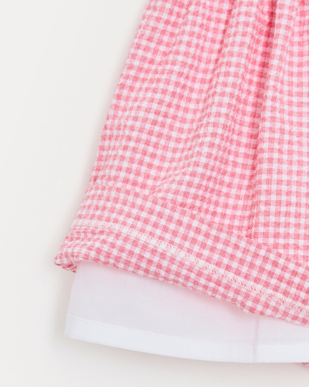 Robe à bretelles en seersucker Romane Imprimé vichy grenadine Natalys