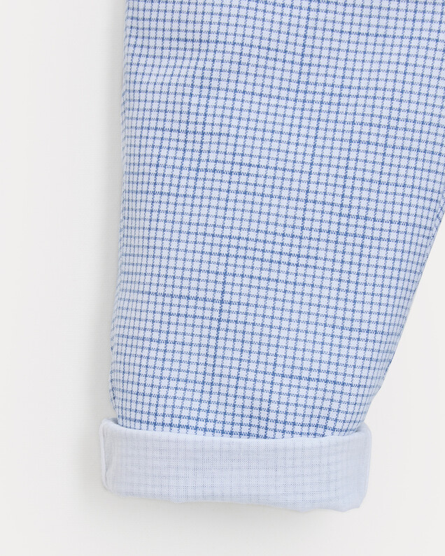Pantalon en toile de coton Achille Imprimé carreaux bleu Natalys