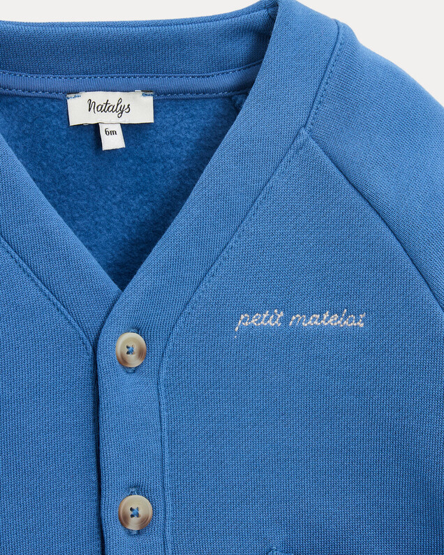 Gilet en molleton Georges Coloris bleu nattier Natalys