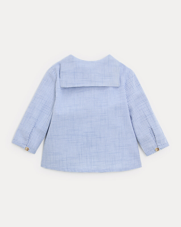 Chemise à manches longues Augustin Imprimé carreaux bleu Natalys