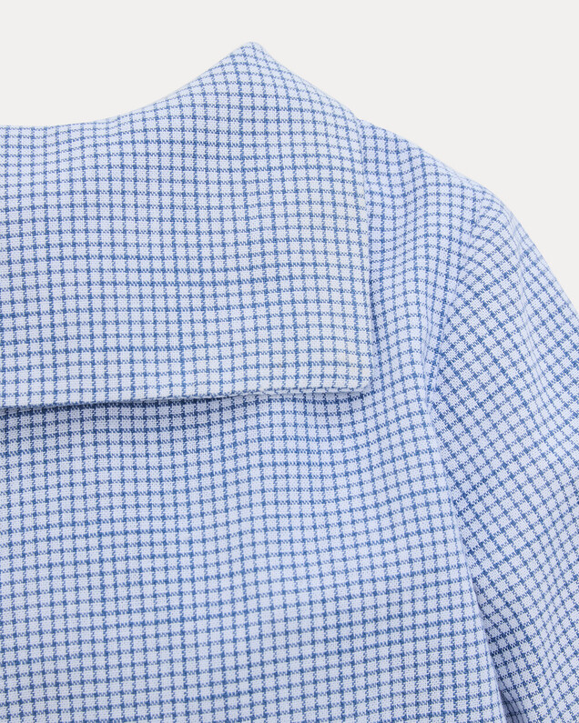Chemise à manches longues Augustin Imprimé carreaux bleu Natalys