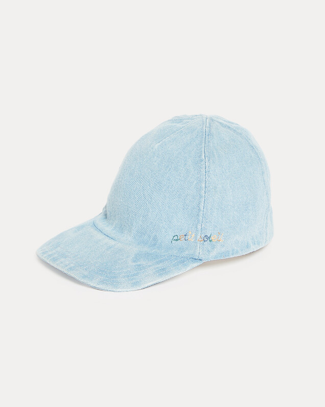 Casquette brodée en denim Gabin Coloris bleu Natalys