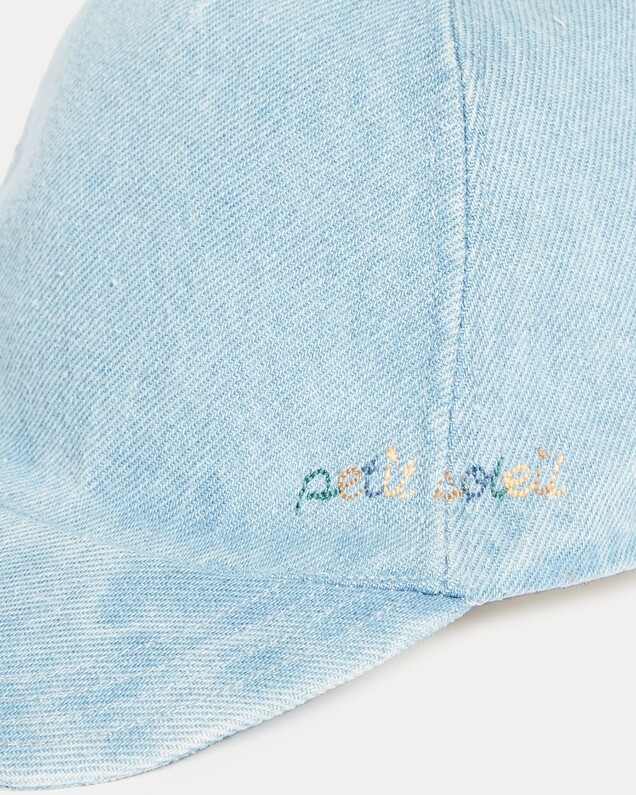 Casquette brodée en denim Gabin Coloris bleu Natalys