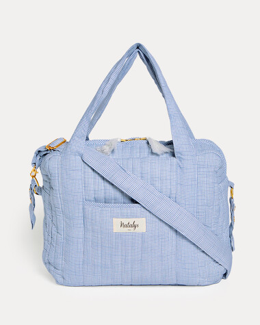 Sac &agrave; langer Auguste Imprim&eacute; carreaux bleu  Natalys