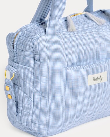Sac &agrave; langer Auguste Imprim&eacute; carreaux bleu  Natalys