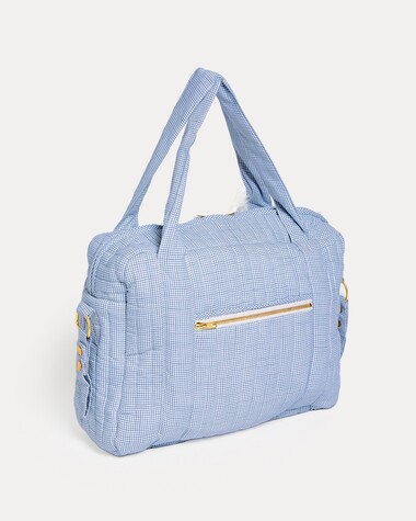 Sac &agrave; langer Auguste Imprim&eacute; carreaux bleu  Natalys