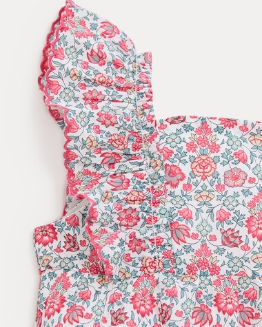 Barboteuse &agrave; bretelles Domitille En tissu Liberty  Natalys