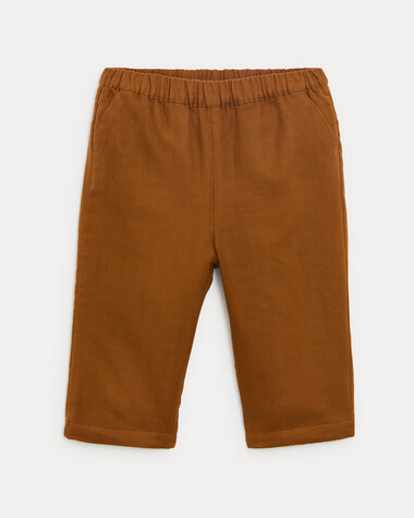 Pantalon en gaze de coton Achille Coloris noisette  Natalys