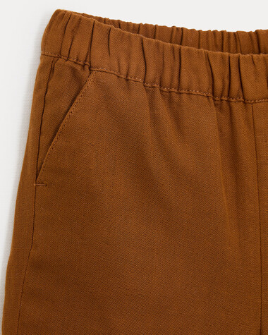 Pantalon en gaze de coton Achille Coloris noisette  Natalys
